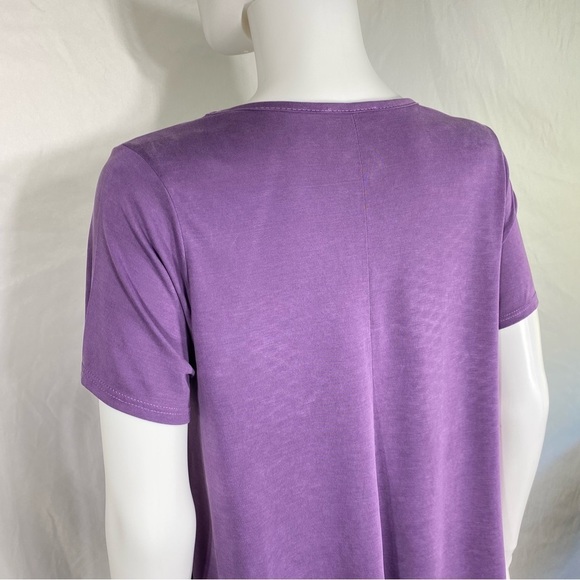Jodifl Assymetrical Y-Strap V-Neck Purple Tee - Picture 4 of 5